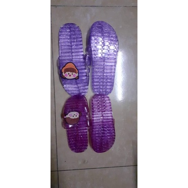 DÉP LÊ TRẺ EM BÉ GÁI, DÉP NHỰA TRONG, DÉP GẤU, DÉP CHO BÉ HÌNH CÔ GÁI XINH XẮN