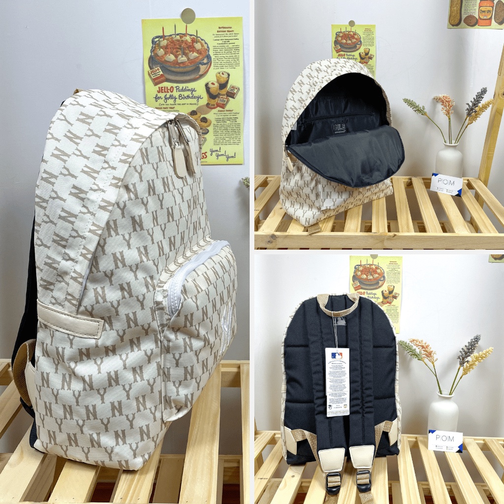 Balo unisex cặp đi học đi chơi nam nữ NY Monogram - Pom Store