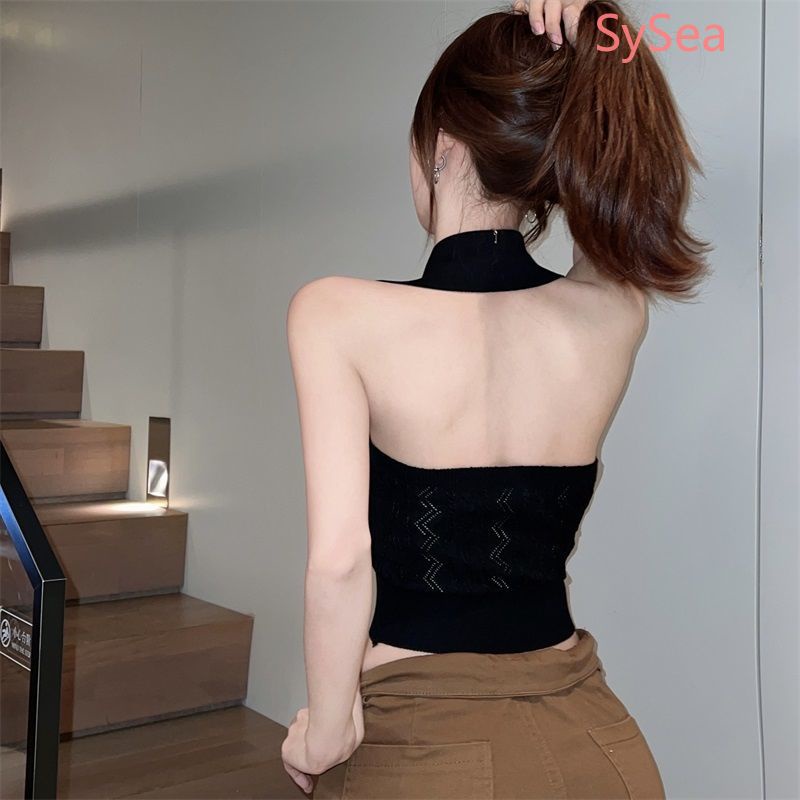 Áo Hai Dây Dệt Kim Cổ Bẻ Quyến Rũ Thời Trang Hè Cho Nữ