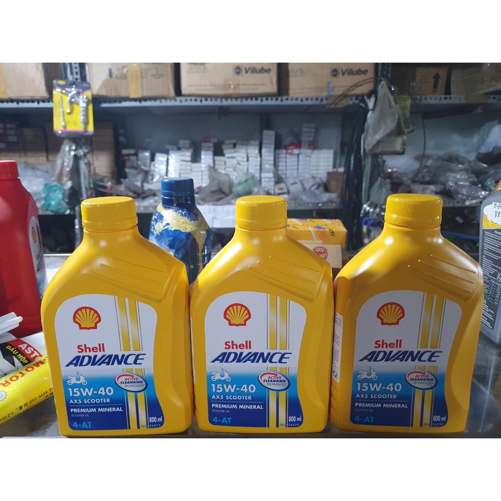 Nhớt Gốc Khoáng Shell Advance 15W-40 Cho Xe Tay Ga Chính Hãng