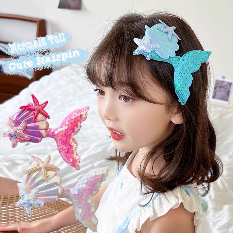 Kẹp Tóc Hình Đuôi Tiên Cá Dễ Thương Cho Bé Gái