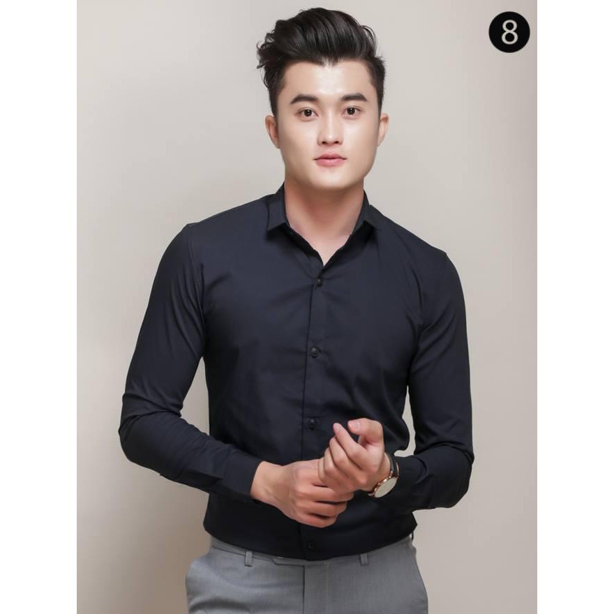 Áo sơ mi nam 2 màu trắng đen, áo dài tay nam body chất liệu cotton thoáng mát - ANPAZA | BigBuy360 - bigbuy360.vn