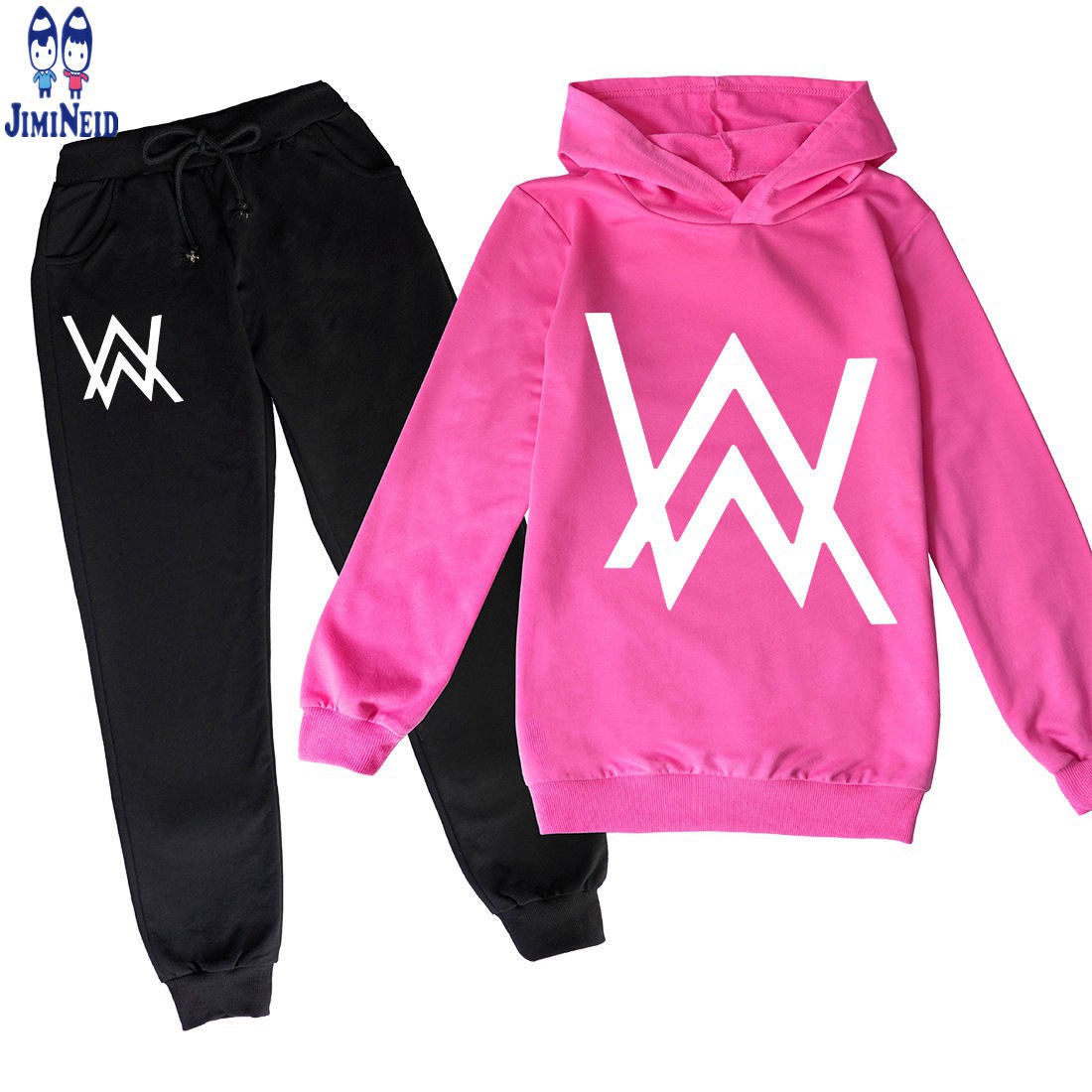 Bộ Đồ Gồm 2 Món Áo Sweater Mỏng In Chữ Alan Walker Phối Quần Dài Thời Trang Xuân Thu Cho Bé