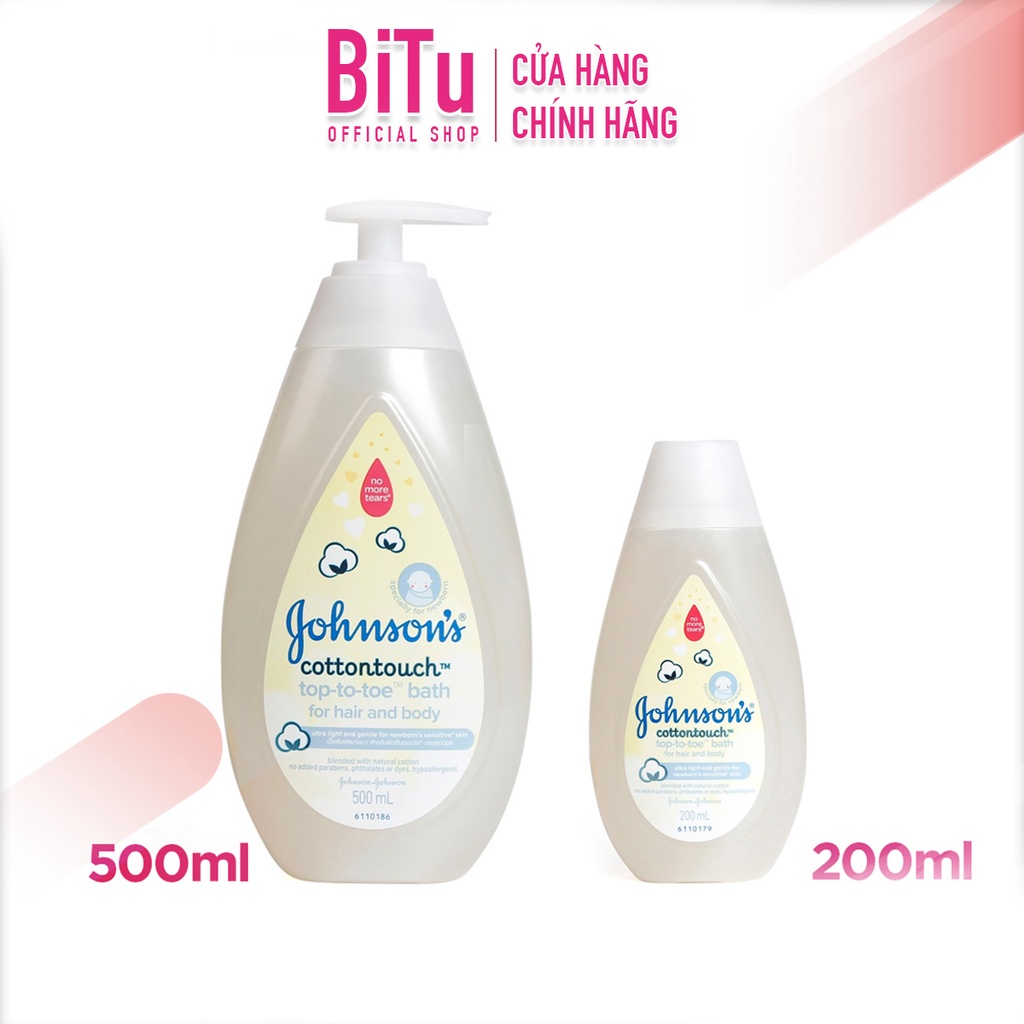 Sữa Tắm Gội Toàn Thân Em Bé Johnson's Mềm Mịn Cotton touch 200ml - 500ml