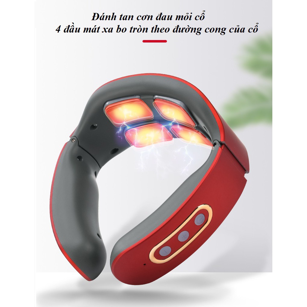 Máy massage cổ vai gáy cao cấp JT- 809, có chườm nóng 42 độ C - 4 đầu tiếp xúc, 6 chế độ mat xa, 9 cường độ