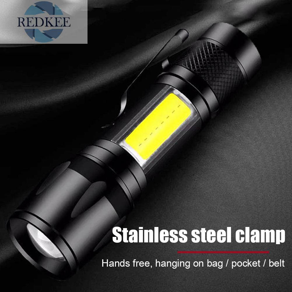 Đèn pin khẩn cấp XPE+COB LED IPX4 3 chế độ