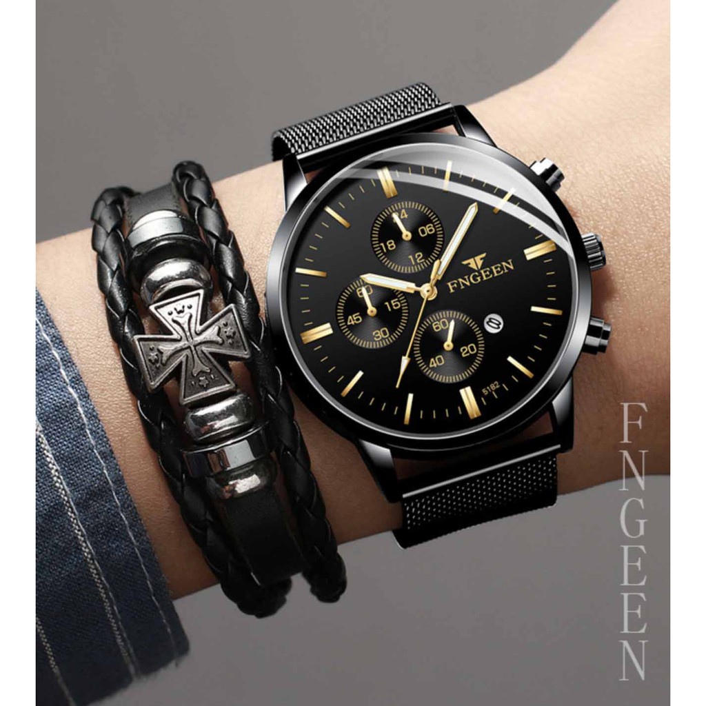 Đồng hồ nam Fngeen AF15 dây thép nhuyễn tuyệt đẹp, kính chống trày xước tốt ( Tặng kèm tháo mắc ) | BigBuy360 - bigbuy360.vn