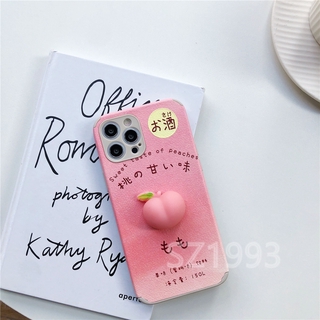 Ốp Lưng Da Mềm Hình Quả Đào Xinh Xắn Cho Oppo Reno5Pro Reno5 A53 A33 A32 2020 A92S A92 A52 A91 A31 Reno Reno 3 A9 2020 A5 2020 K3 F11 A7 A5S A12 A3S F9 A3 R17 R15