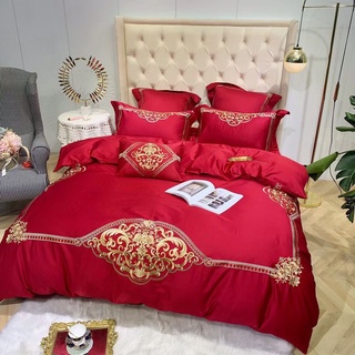 Bộ Chăn Ga Gối Lụa Thêu Hoa Cao Cấp