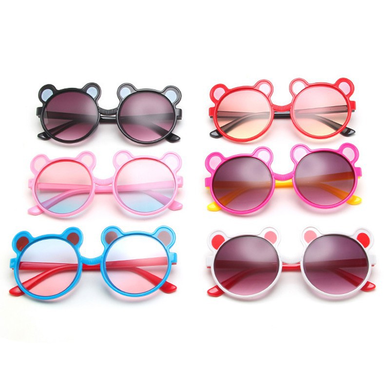 Children's Korean Fashion Round Sunglasses Girl Rainbow Cute Cartoon Glasses mắt kính
