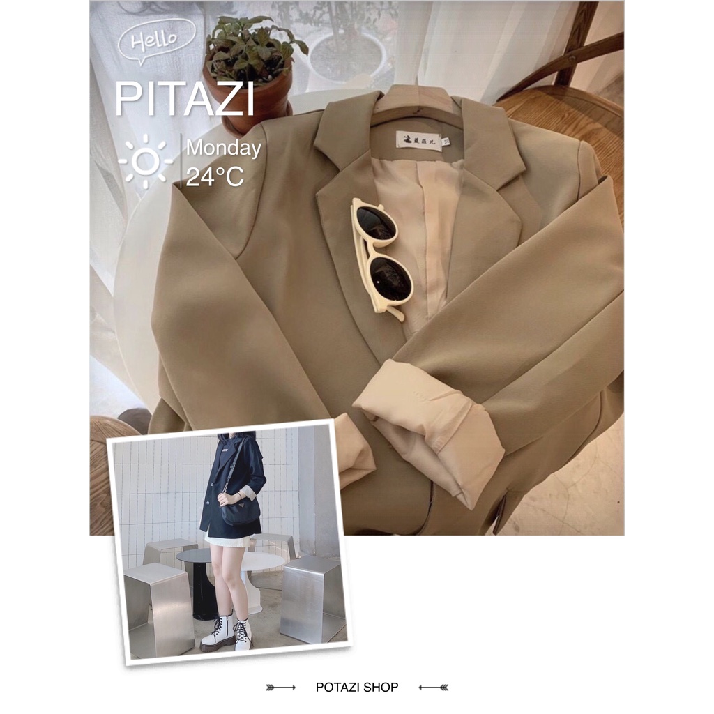 Áo Blazer Nữ Dài Tay 2 Lớp Mẫu Mới Phong Cách Hàn Quốc Áo Vest Nữ Khoác Ngoài Zinti BZ02