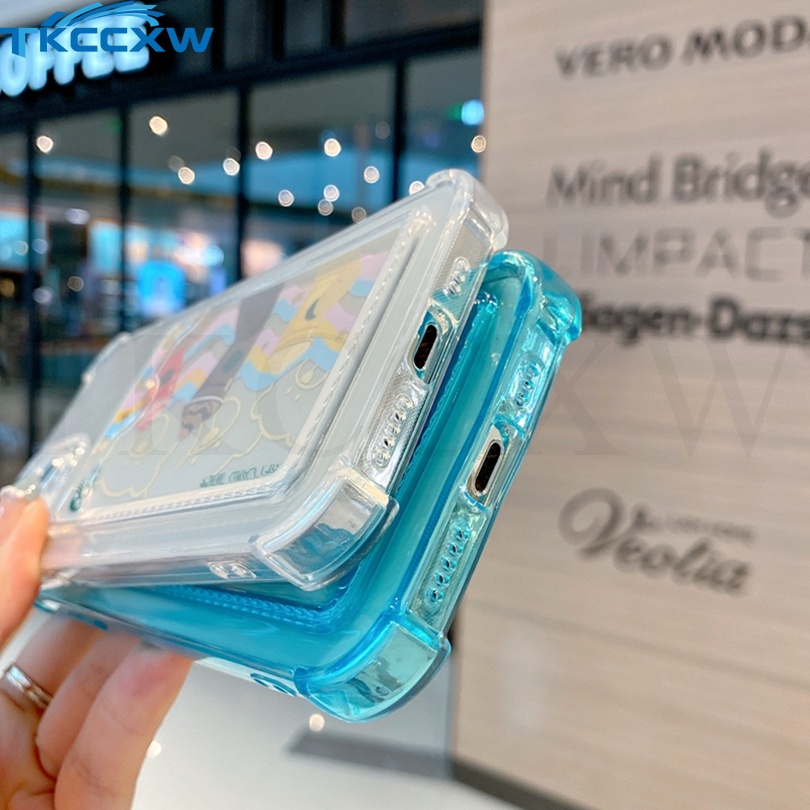 Ốp Điện Thoại Dẻo Trong Suốt Có Ngăn Đựng Thẻ Chống Sốc Cho Iphone 12 Mini 11 Pro Max XR 7 8 Plus SE2
