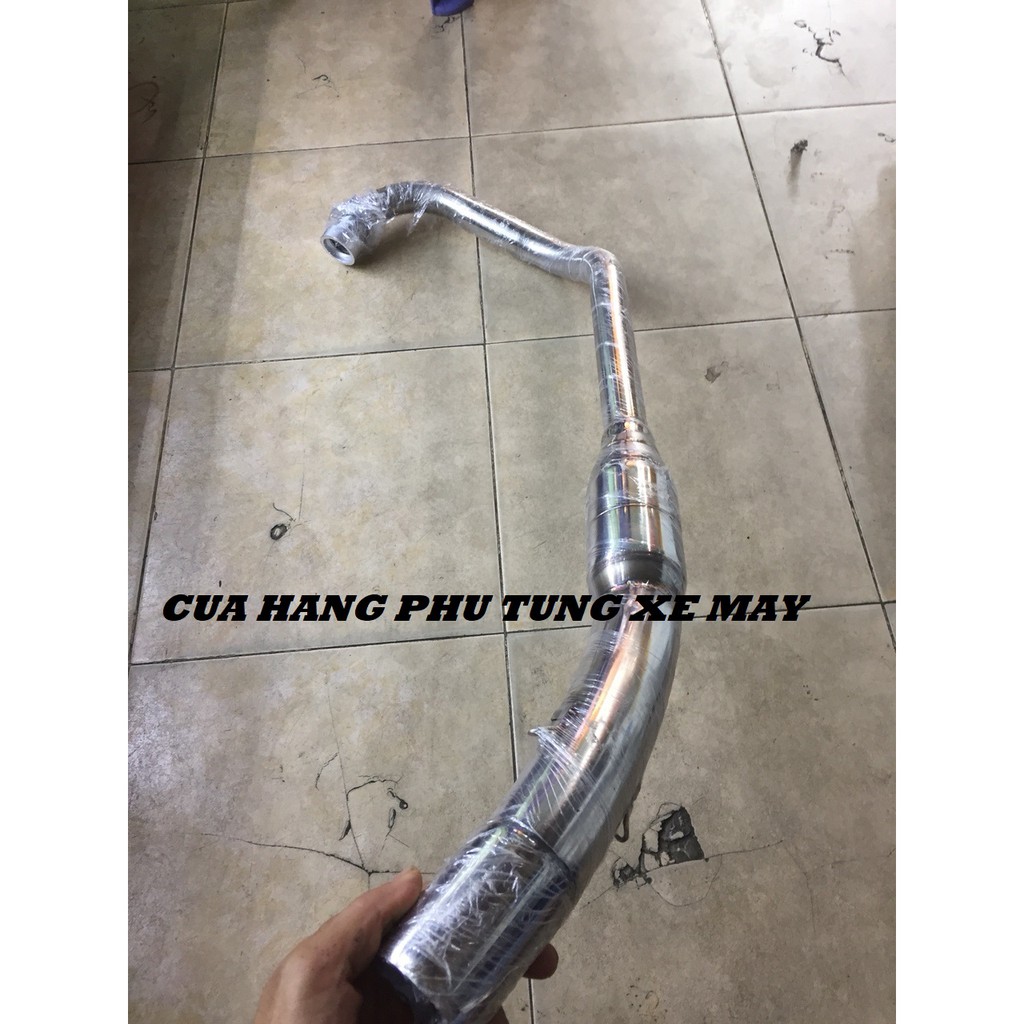 Cổ Pô Inox Bầu hơi gắn Lon Pô kiểu cho xe Exciter 135/ Exciter 150/ Honda Winner 150/ Raider Fi/ Satria/ Fz/ Sonic