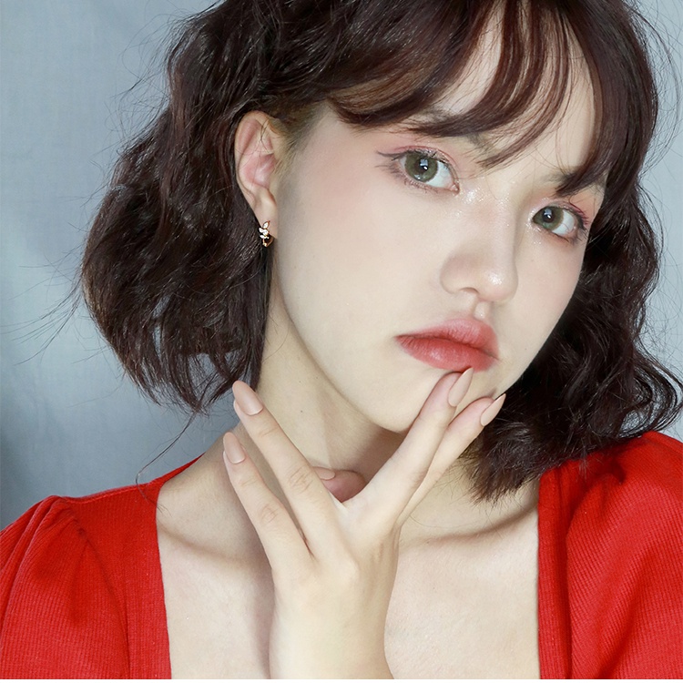 Khuyên Tai Tròn 1 Đôi Bông Tai Hình Chiếc Lá Đính Đá Zircon Không Gây Dị Ứng 14k Thời Trang Cho Nữ