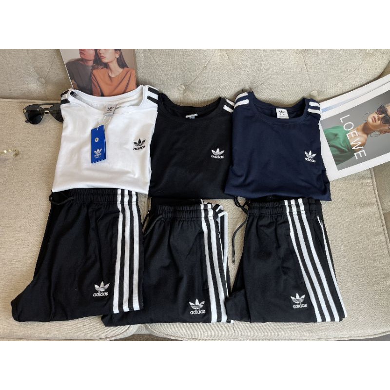 Bộ thể thao nữ Adidás quần dài áo t shirt chất cotton co giãn hành FULL TAG