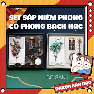 💌 CÓ SẴN 💌 Bộ Con Dấu Sáp Niêm Phong Cổ Phong Bạch Hạc 5 Chi Tiết, Thiệp Quà Tặng