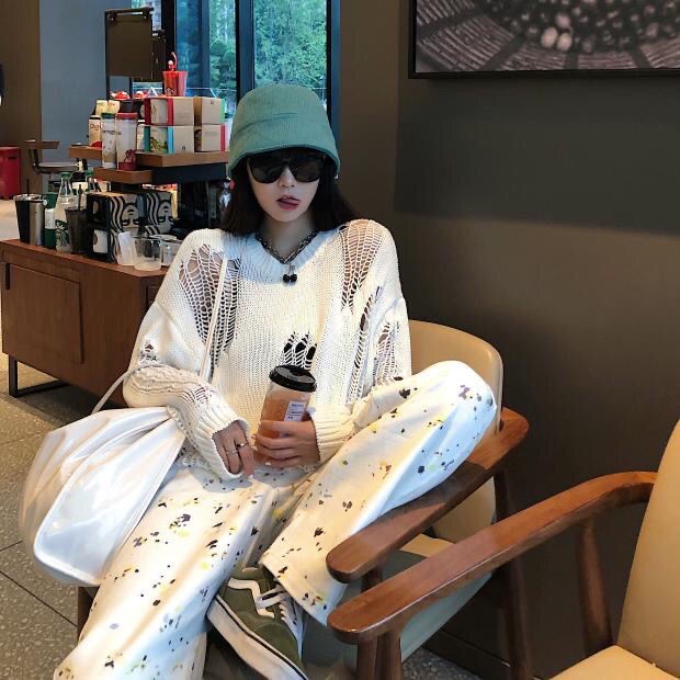 Áo Sweater Dáng Rộng Thiết Kế Mới Đơn Giản Thời Trang Theo Phong Cách Hàn Quốc