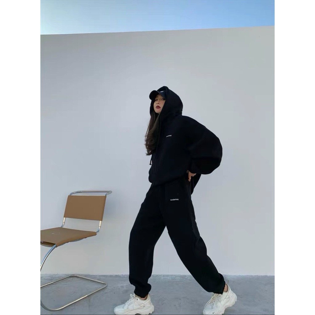 Set áo hoodie và quần, áo hoodie nữ form rộng có mũ Xinh xắn Chất thun dày dặn mặc bao ấm hàng cao cấp Tây Thi Shop | BigBuy360 - bigbuy360.vn