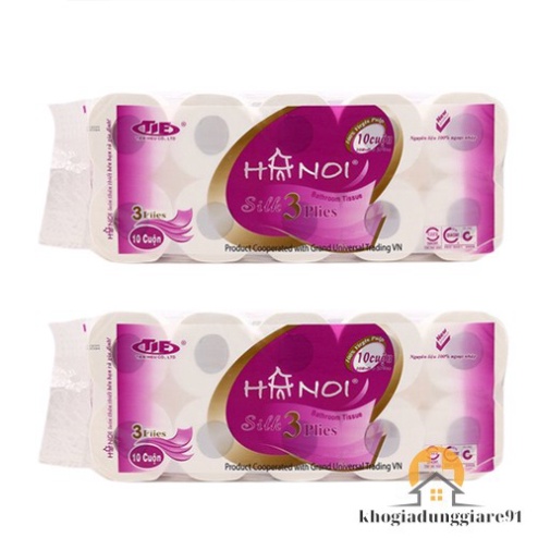 COMBO 2 BỊCH GIẤY VỆ SINH HÀ NỘI 3 LỚP SIÊU DAI 1.6KG