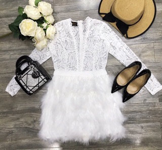 JUMPSUIT REN TAY DÀI PHỐI LÔNG VŨ MPB