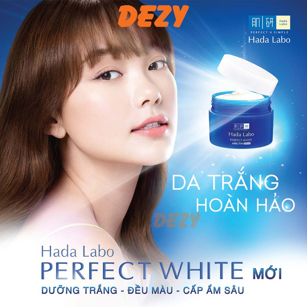 Kem Dưỡng Ẩm Trắng Da Hada Labo Perfect White Arbutin Cream - Chăm Sóc Da Cấp Ẩm Skincare Hadalabo Vitamin C Rohto Dezy