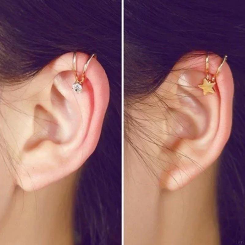 Khuyên tai hình ngôi sao / ngọc trai / chữ U đính đá thời trang cho
