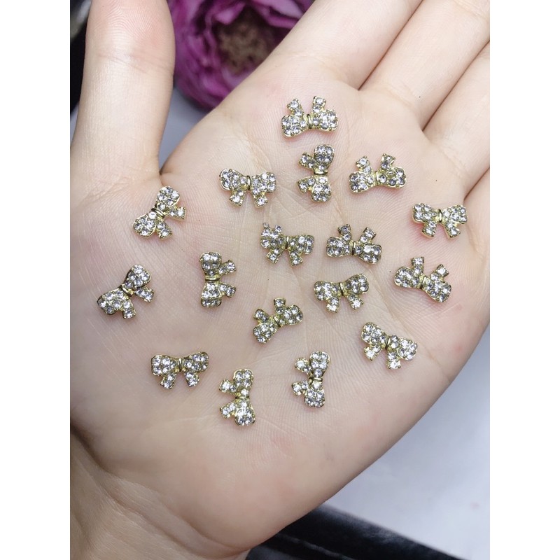 Cham nơ- cham đính hạt cao cấp- cham nail- phụ kiện nail