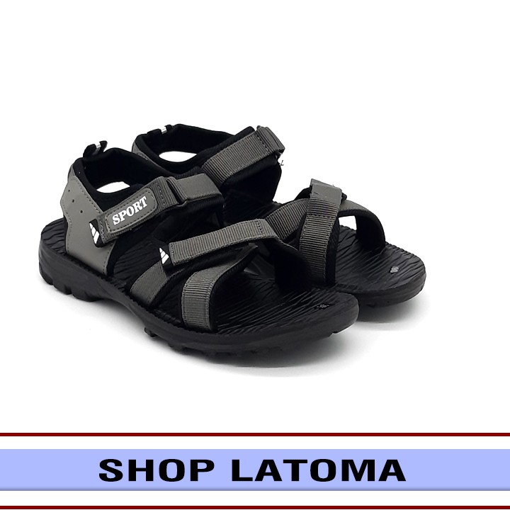 Giày Sandal nam nữ quai dù đế đúc thời trang cao cấp Latoma TA4782 (Xám)