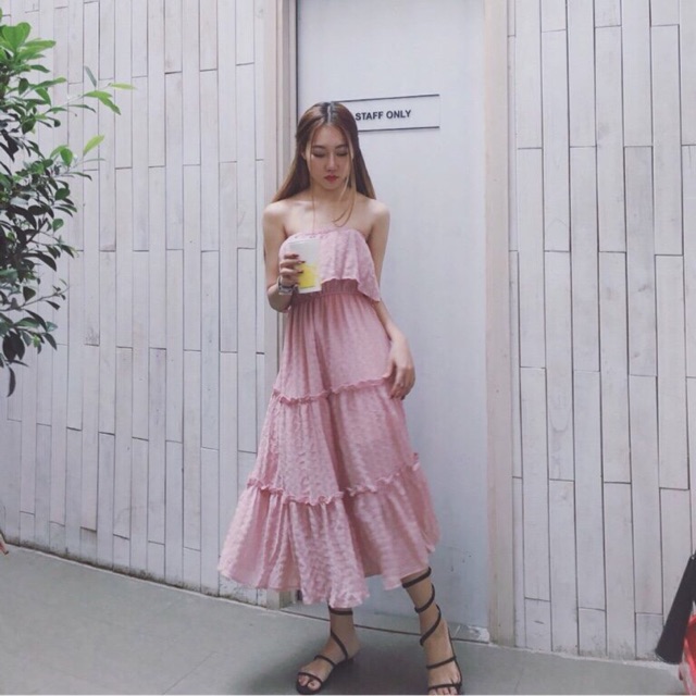 Đầm maxi ống tầng