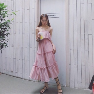Đầm maxi ống tầng