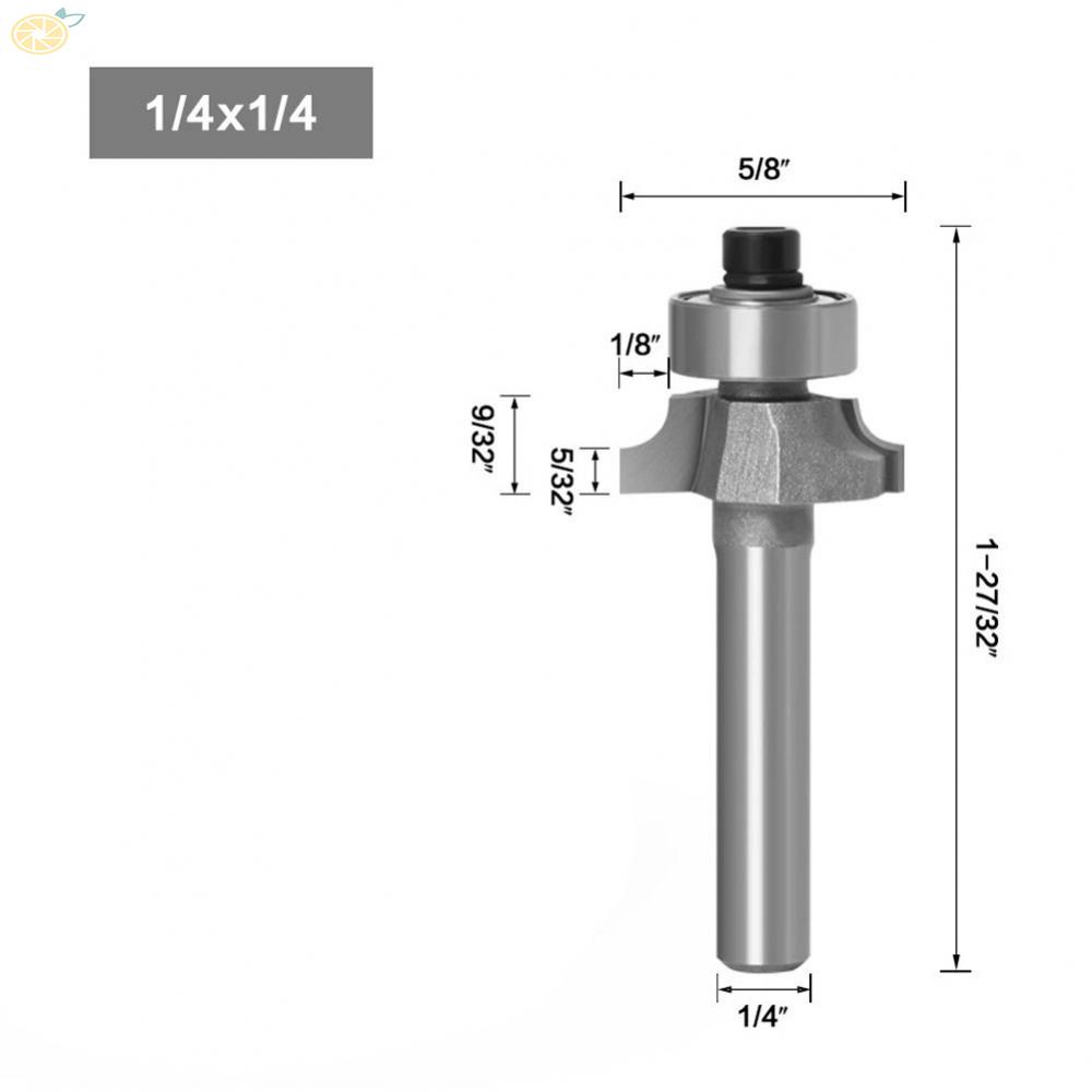 Mũi phay tròn đường kính 1/4\" 2 rãnh chuyên dụng cho thợ mộc
