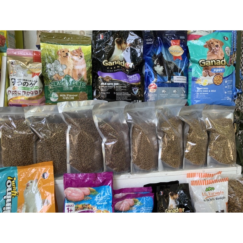 tui 1kg thức ăn chó mèo các loại: cat's rang, cat eye, today dinner, dogmama,doby....