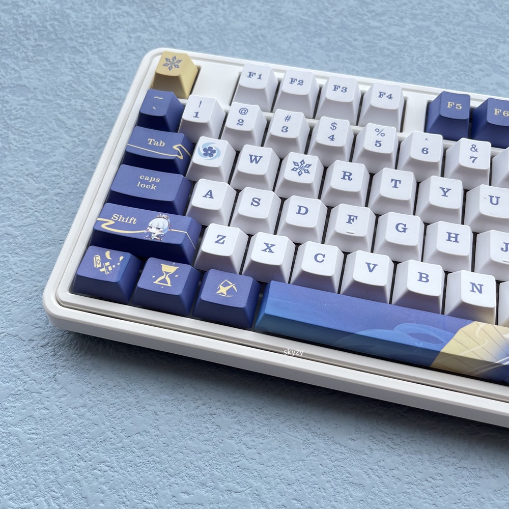 128 phím Kamisato Ayaka Keycaps Cherry Profile Genshin Impact Chủ đề Anime PBT DYE SUB Bàn phím cơ học Keycap