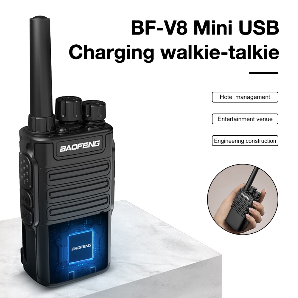 Bộ đàm VIRWIR BAOFENG BF-V8 mini UHF hai chiều chất lượng cao đa năng kèm phụ kiện