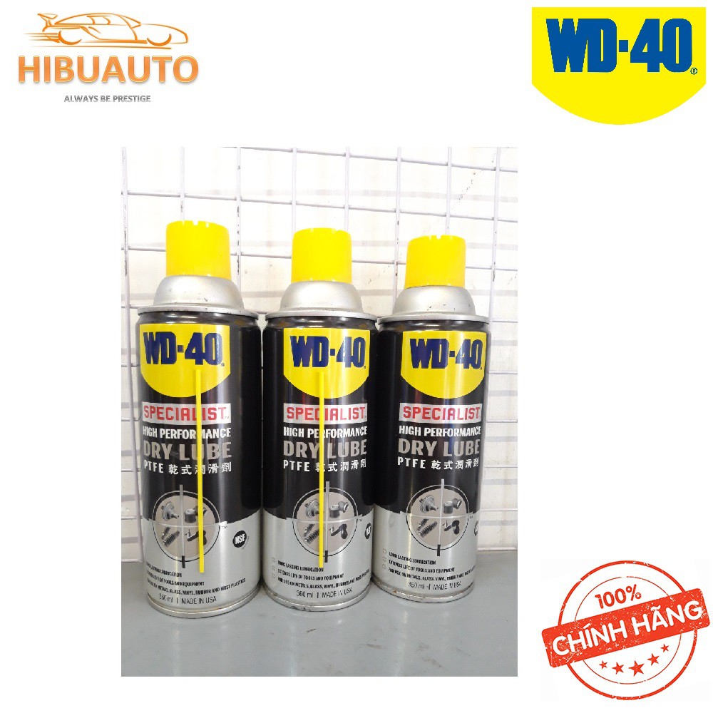 Chai xịt mỡ bò bôi trơn khô WD-40 Dry lube 360ml