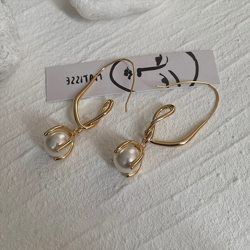 Khuyên Tai Đính Ngọc Trai Đơn Giản Phong Cách Hàn Quốc Kiểu Mới