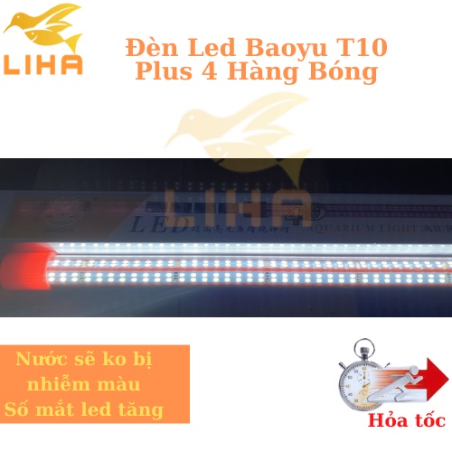 Đèn Led LeBaoyu T10 Plus 4 Hàng Bóng - Đèn Cá Rồng Không Làm Nhiễm Màu Nước