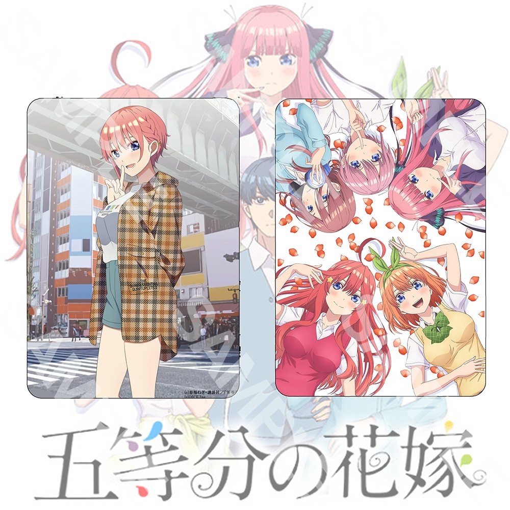 Ảnh card bo góc in hình Gotoubun No Hanayome ver CASUAL Nhà Có 5 Nàng Dâu thẻ bo viền 5*8cm #