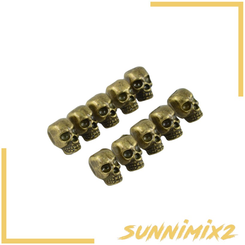 10Pcs 3D Skull Charms Bracelet Crafts Spacer DIY Jewelry Making Charms Beads