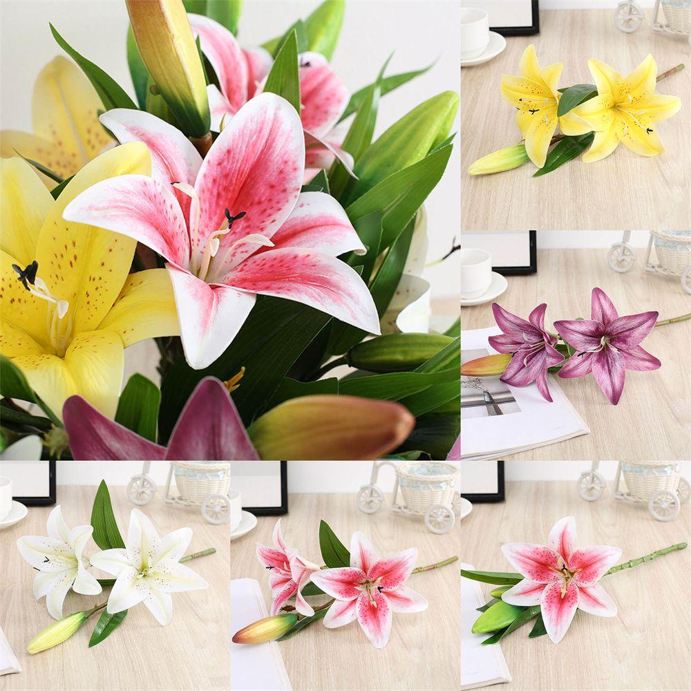 Cành Hoa Lily Nhân Tạo Để Bàn Trang Trí Nhà Cửa