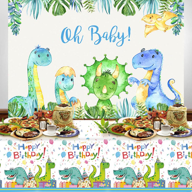 Khăn Trải Bàn In Hình Khủng Long Dùng 1 Lần Trang Trí Tiệc Sinh Nhật