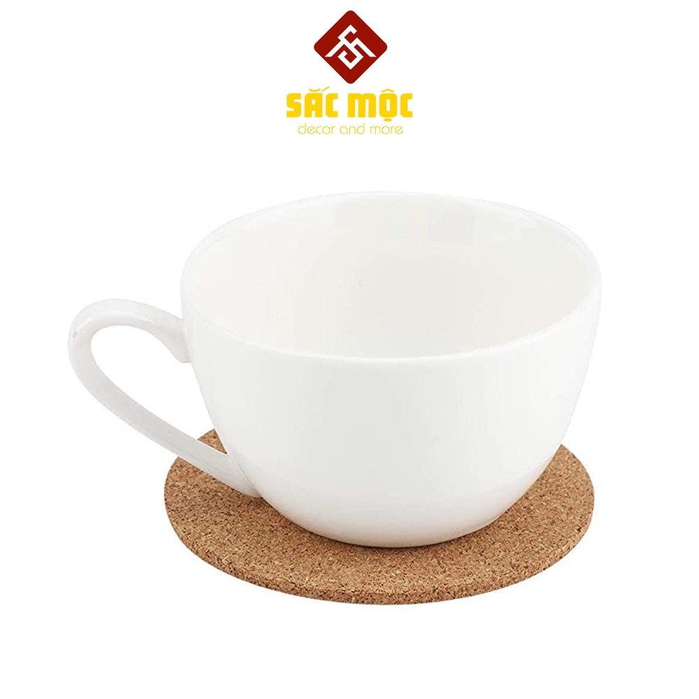 Đế lót ly gỗ bần , miếng lót ly gỗ ép hút ẩm tốt 9cm | Dụng Cụ Bếp