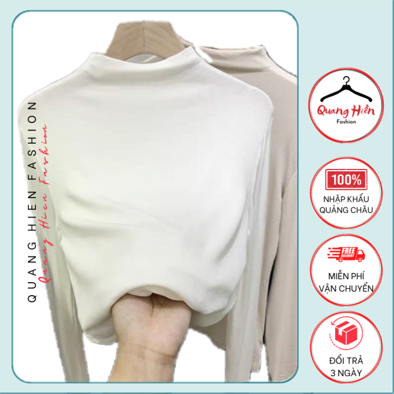 Áo thun nữ giữ nhiệt Quảng Châu màu trơn siêu mịn nhiều màu
