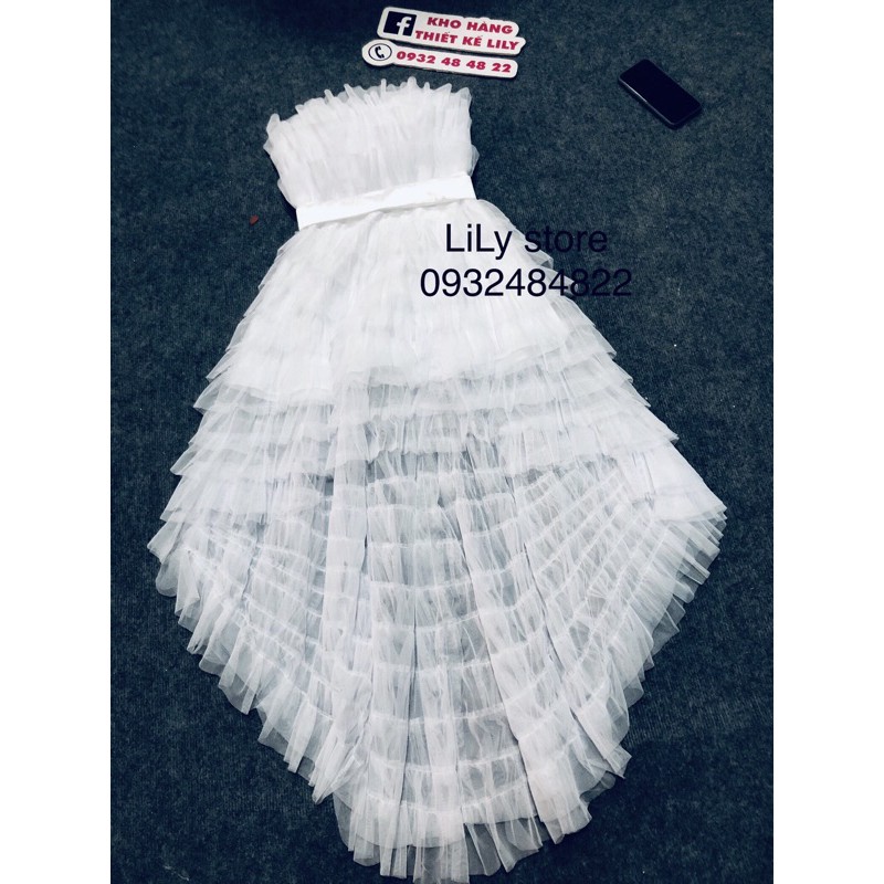 ĐẦM CÚP TẦNG ĐUÔI TÔM CỰC XINH ( ảnh và video thật 1000% )