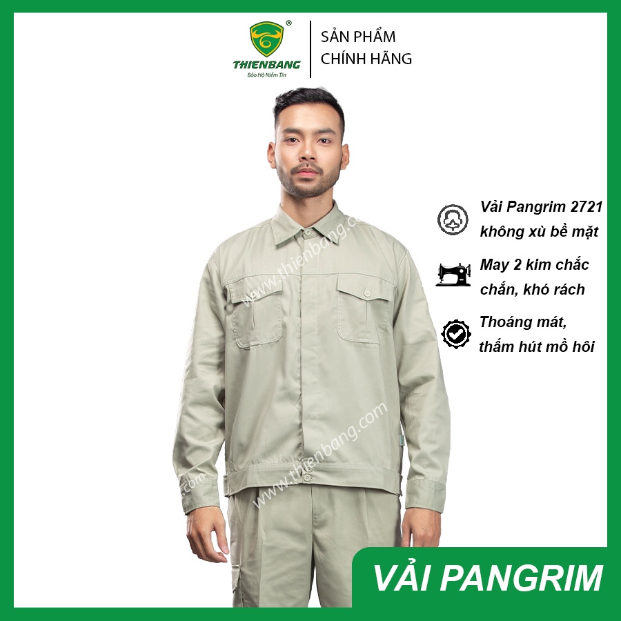 Quần áo bảo hộ lao động TB01. Quần áo công nhân lao động vải PangRim Hàn Quốc, không xù, không nhăn, không phai màu