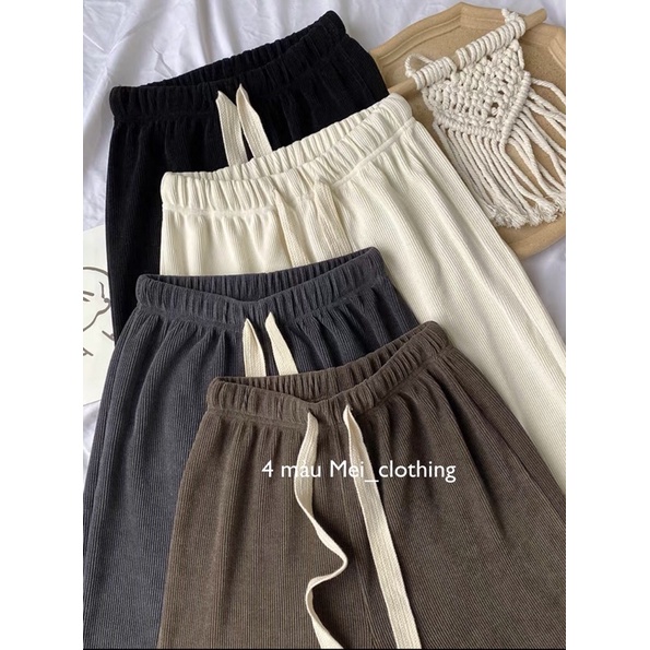 [Ảnh thật/sẵn] Quần suông nỉ tăm ulzzang dày dặn/ quần suông Quảng Châu | BigBuy360 - bigbuy360.vn