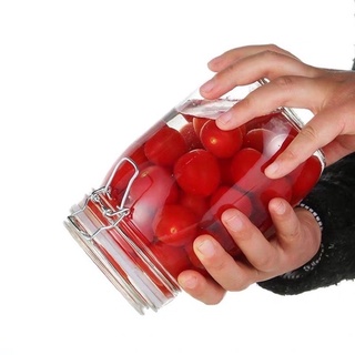 Hũ thuỷ tinh 1500ml quai cài kim loại ngâm trái cây, đựng cafe, các loai hạt...