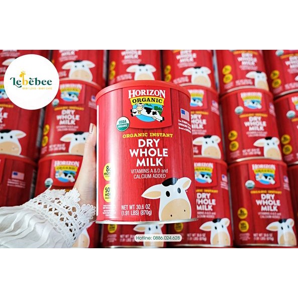 SỮA TƯƠI HORIZON ORGANIC DẠNG BỘT 870G