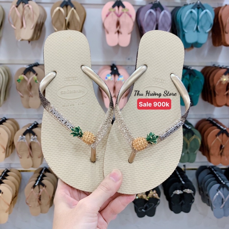 Dép HVN Kim tuyến viền loang Kem mix thơm nhỏ