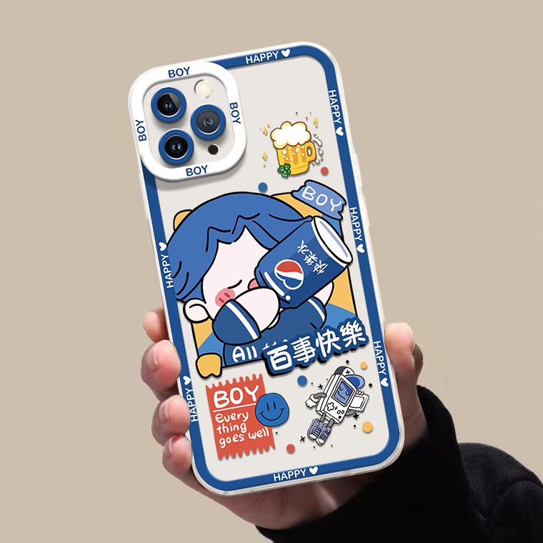 Ốp Điện Thoại Silicon TPU Mềm Trong Suốt In Họa Tiết Dễ Thương Cho IPhone 14 13 12 11 Pro X XR XS Max 6 6S 7 8 Plus